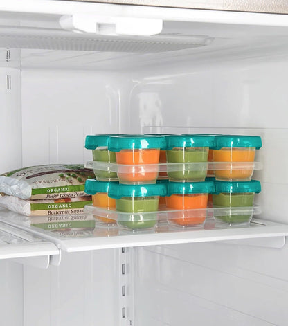 Baby Blocks Freezer and Glass Storage Containers 2 Oz and 4 Oz Teal