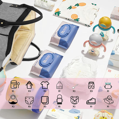 Femuar Diaper Bag Backpack Multifunction Maternity Nappy Baby Bag for Girls & Boys Large Capacity Travel Diaper Bags Dark Black
