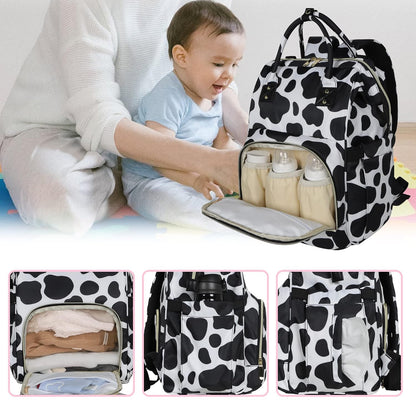 Femuar Diaper Bag Backpack Multifunction Maternity Nappy Baby Bag for Girls & Boys Large Capacity Travel Diaper Bags Dark Black