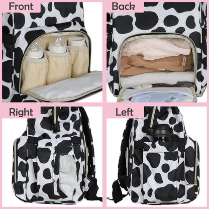 Femuar Diaper Bag Backpack Multifunction Maternity Nappy Baby Bag for Girls & Boys Large Capacity Travel Diaper Bags Dark Black