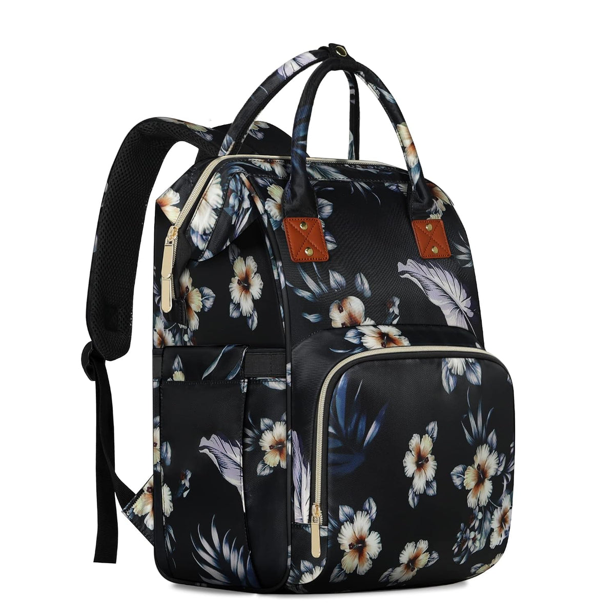 Femuar Diaper Bag Backpack Multifunction Maternity Nappy Baby Bag for Girls & Boys Large Capacity Travel Diaper Bags Dark Black