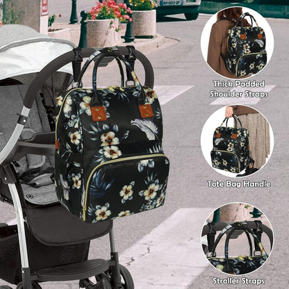 Femuar Diaper Bag Backpack Multifunction Maternity Nappy Baby Bag for Girls & Boys Large Capacity Travel Diaper Bags Dark Black