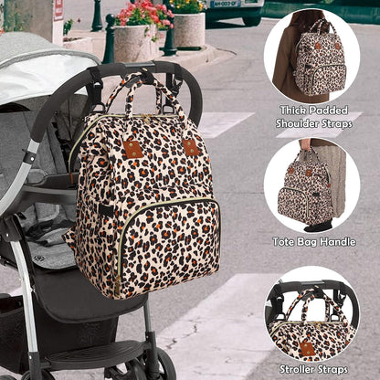 Femuar Diaper Bag Backpack Multifunction Maternity Nappy Baby Bag for Girls & Boys Large Capacity Travel Diaper Bags Dark Black