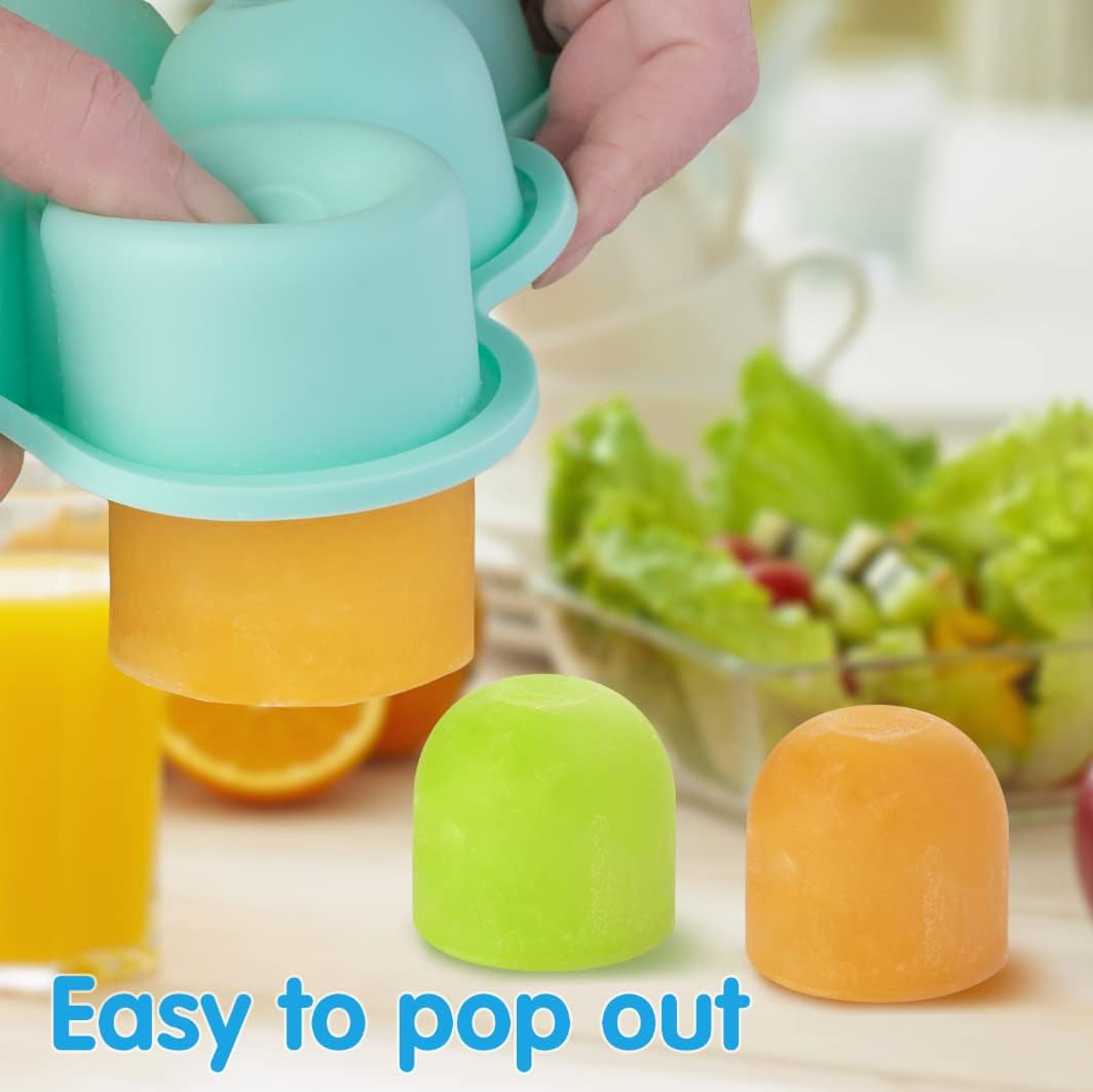 3 Pack Baby Food Storage Containers with Lid and Spoon Reusable Silicone Baby Food Freezer Tray 9 Cup 2.6 oz Stackable Mold Baby Feeding Set for Food Vegetable Fruit Puree and Breastmilk