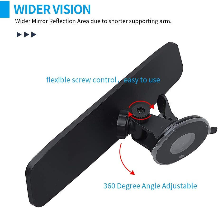 Rear View Mirror, Adjustable Car Interior Rear View Mirrors Car Seat for Universal Cars Trucks SUV-9.64 x 2.6 inch (Blue)