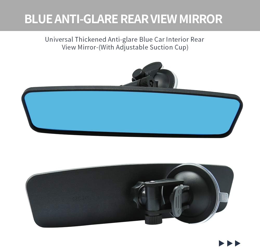 Rear View Mirror, Adjustable Car Interior Rear View Mirrors Car Seat for Universal Cars Trucks SUV-9.64 x 2.6 inch (Blue)