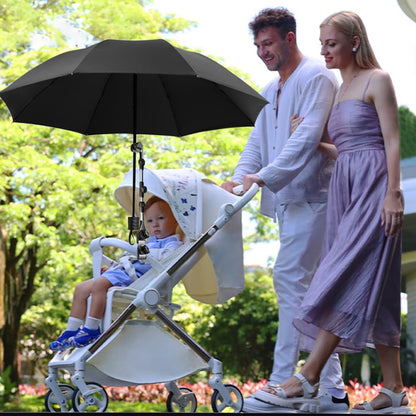 Stroller Umbrella Attachment, Umbrella for Stroller Sunshade, Sun UV Protection Stroller Sun Shade,Clip on Umbrella for Stroller， Adjustable Steering Angle, for All Kinds of Strollers