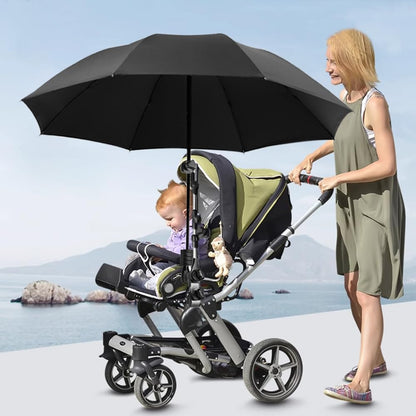 Stroller Umbrella Attachment, Umbrella for Stroller Sunshade, Sun UV Protection Stroller Sun Shade,Clip on Umbrella for Stroller， Adjustable Steering Angle, for All Kinds of Strollers