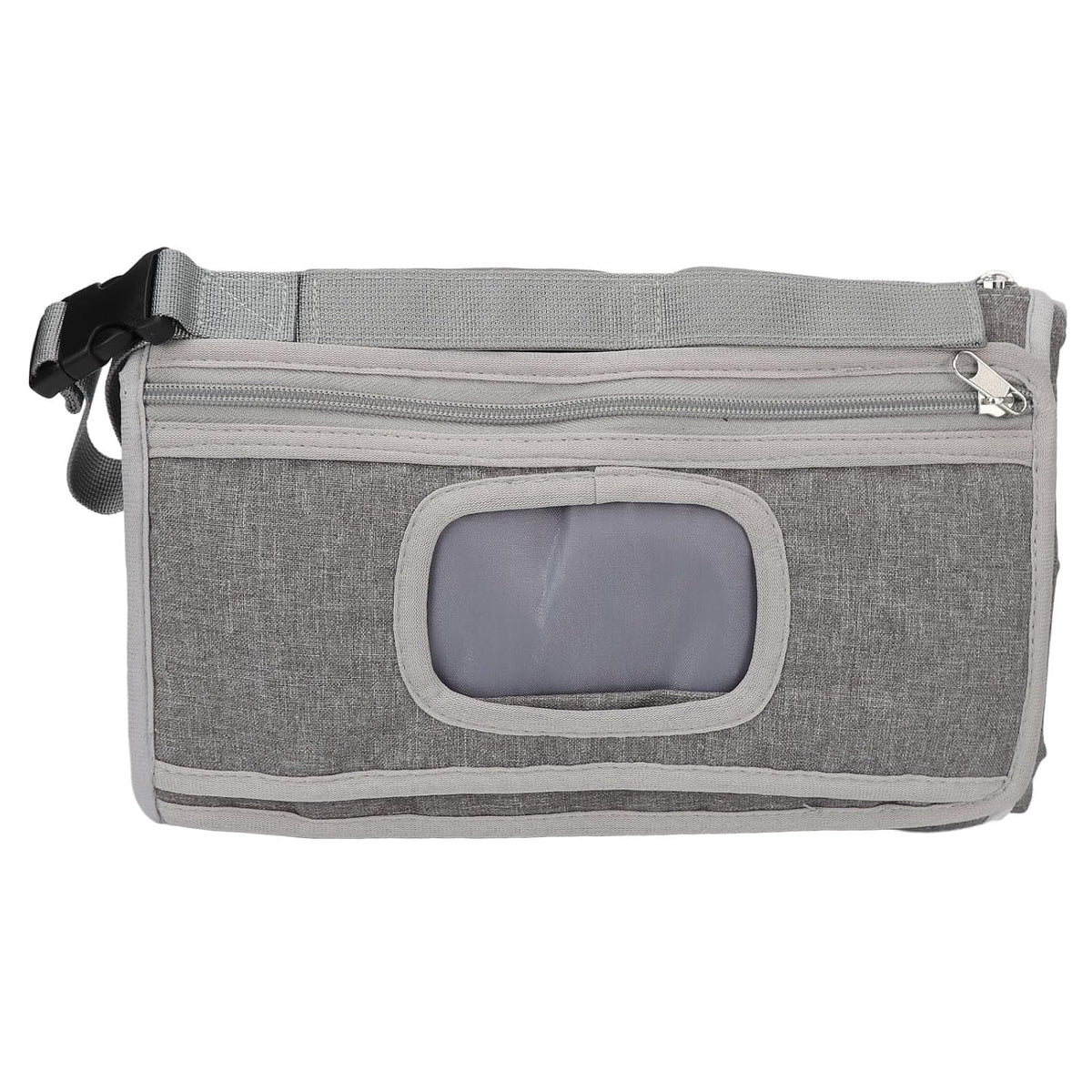 Detachable Change Pad, Portable Diaper Changing Mat with Oxford Cloth, Zipper Storage Pockets and Adjustable Shoulder Strap for Travel, Stroller or On - the