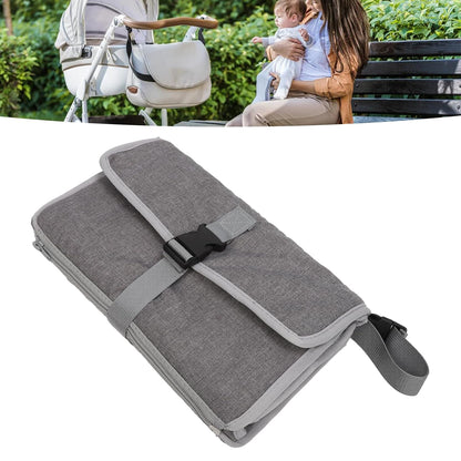 Detachable Change Pad, Portable Diaper Changing Mat with Oxford Cloth, Zipper Storage Pockets and Adjustable Shoulder Strap for Travel, Stroller or On - the