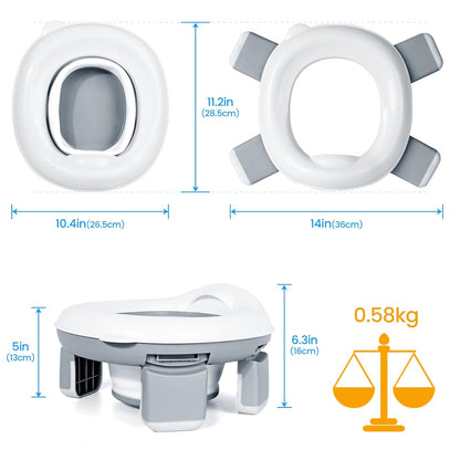 Orzbow Portable Potty Training Chair for Toddler, Travel Emergency Toilet | On-The-Go Collapsible Toilet Seat, Splash Guard for 18+ Month Kids, Includes Free Carry Bag and 40 Liners, Indoor/Outdoor Use