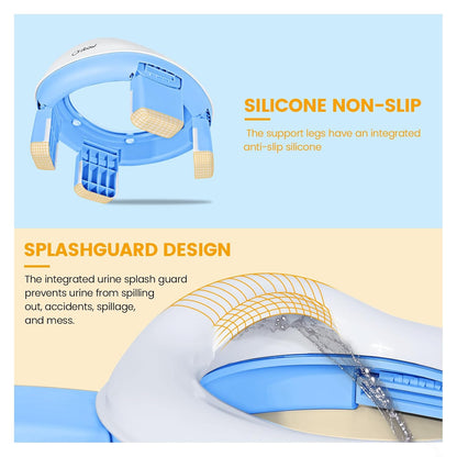 Orzbow Portable Potty Training Chair for Toddler, Travel Emergency Toilet | On-The-Go Collapsible Toilet Seat, Splash Guard for 18+ Month Kids, Includes Free Carry Bag and 40 Liners, Indoor/Outdoor Use