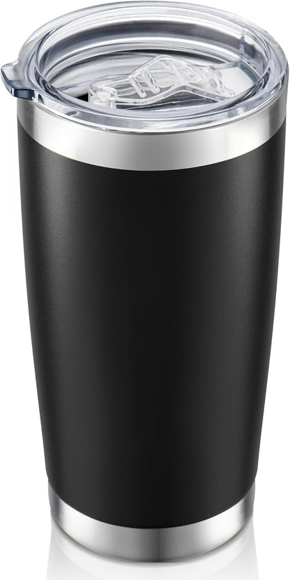 20 oz Tumbler with Lid Stainless Steel Insulated Tumblers, 1 Pack | Leak Proof Lid, Double Wall & Vacuum, Powder Coated, Fit Most Car Cup Holders, for Cold and Hot Drinks, Grey