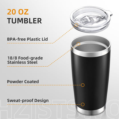 20 oz Tumbler with Lid Stainless Steel Insulated Tumblers, 1 Pack | Leak Proof Lid, Double Wall & Vacuum, Powder Coated, Fit Most Car Cup Holders, for Cold and Hot Drinks, Grey