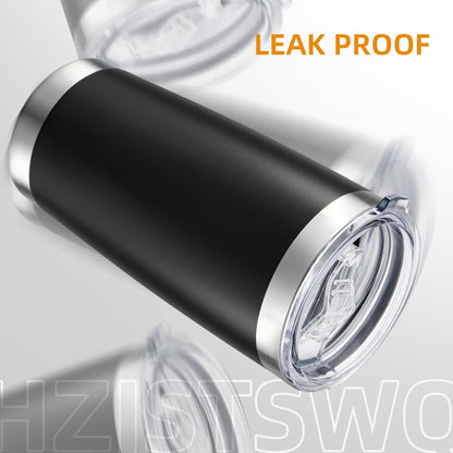 20 oz Tumbler with Lid Stainless Steel Insulated Tumblers, 1 Pack | Leak Proof Lid, Double Wall & Vacuum, Powder Coated, Fit Most Car Cup Holders, for Cold and Hot Drinks, Grey