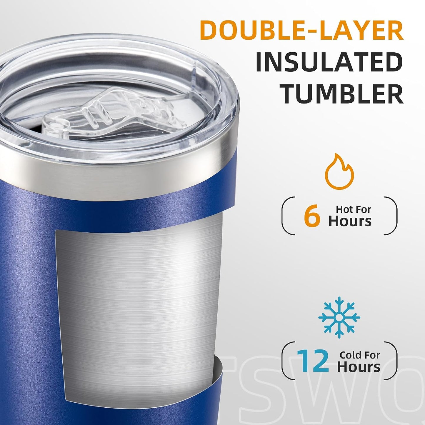 20 oz Tumbler with Lid Stainless Steel Insulated Tumblers, 1 Pack | Leak Proof Lid, Double Wall & Vacuum, Powder Coated, Fit Most Car Cup Holders, for Cold and Hot Drinks, Grey