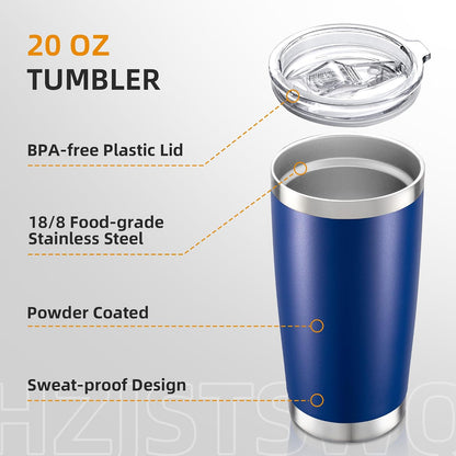 20 oz Tumbler with Lid Stainless Steel Insulated Tumblers, 1 Pack | Leak Proof Lid, Double Wall & Vacuum, Powder Coated, Fit Most Car Cup Holders, for Cold and Hot Drinks, Grey