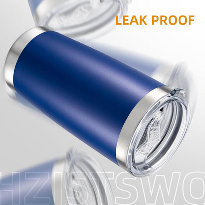20 oz Tumbler with Lid Stainless Steel Insulated Tumblers, 1 Pack | Leak Proof Lid, Double Wall & Vacuum, Powder Coated, Fit Most Car Cup Holders, for Cold and Hot Drinks, Grey