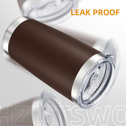 20 oz Tumbler with Lid Stainless Steel Insulated Tumblers, 1 Pack | Leak Proof Lid, Double Wall & Vacuum, Powder Coated, Fit Most Car Cup Holders, for Cold and Hot Drinks, Grey