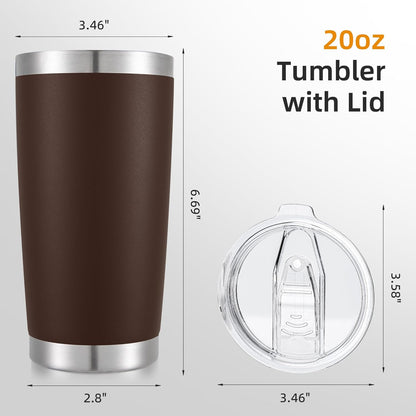 20 oz Tumbler with Lid Stainless Steel Insulated Tumblers, 1 Pack | Leak Proof Lid, Double Wall & Vacuum, Powder Coated, Fit Most Car Cup Holders, for Cold and Hot Drinks, Grey