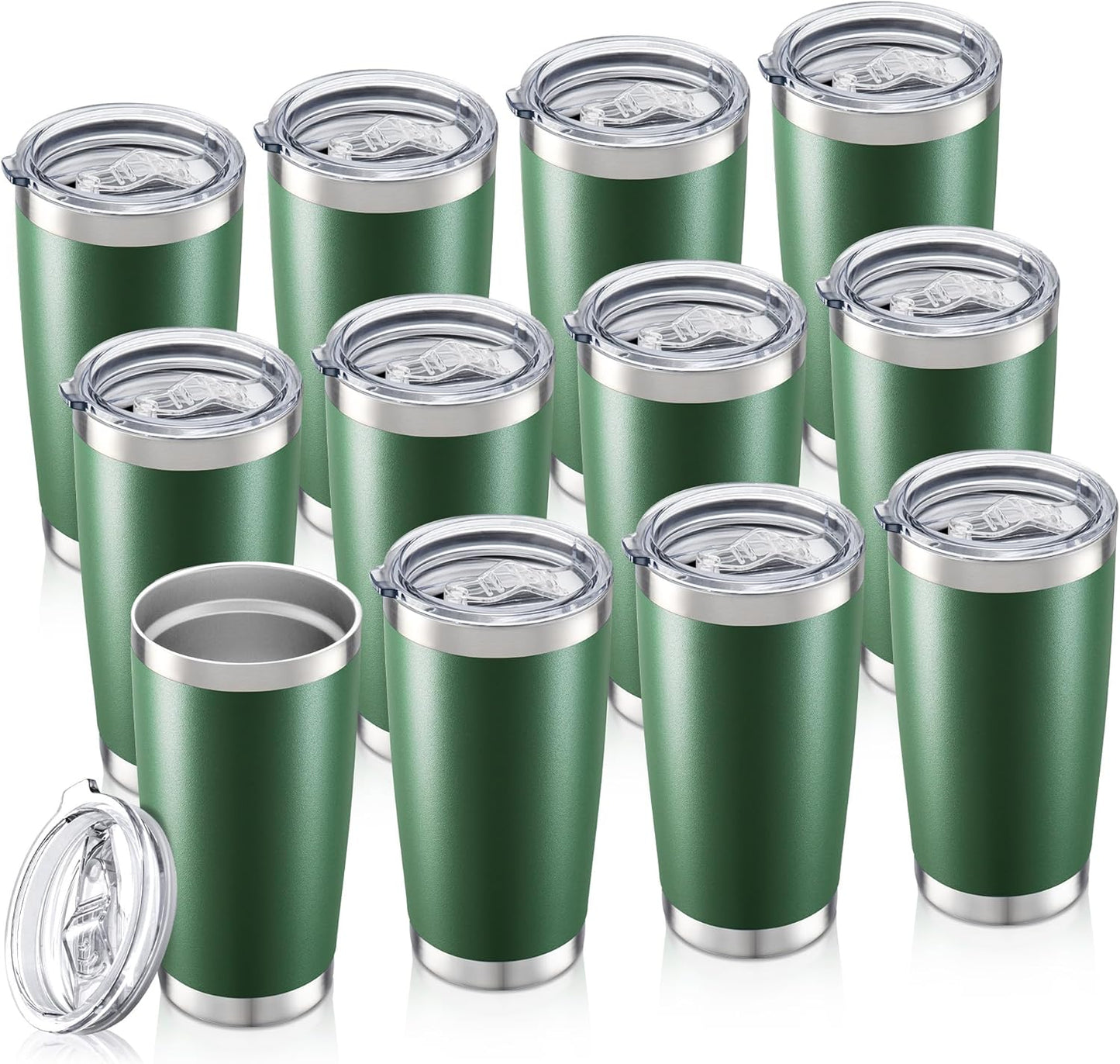 20 oz Tumbler with Lid Stainless Steel Insulated Tumblers, 1 Pack | Leak Proof Lid, Double Wall & Vacuum, Powder Coated, Fit Most Car Cup Holders, for Cold and Hot Drinks, Grey
