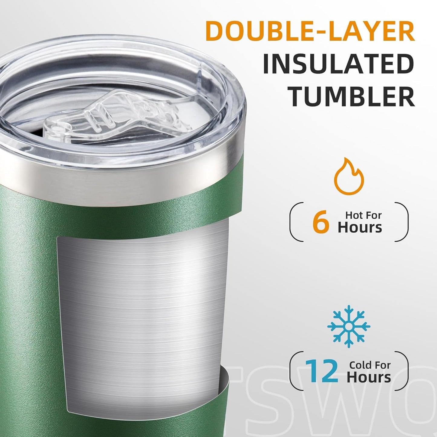 20 oz Tumbler with Lid Stainless Steel Insulated Tumblers, 1 Pack | Leak Proof Lid, Double Wall & Vacuum, Powder Coated, Fit Most Car Cup Holders, for Cold and Hot Drinks, Grey