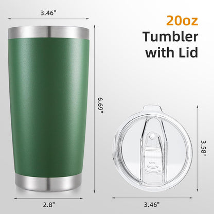 20 oz Tumbler with Lid Stainless Steel Insulated Tumblers, 1 Pack | Leak Proof Lid, Double Wall & Vacuum, Powder Coated, Fit Most Car Cup Holders, for Cold and Hot Drinks, Grey