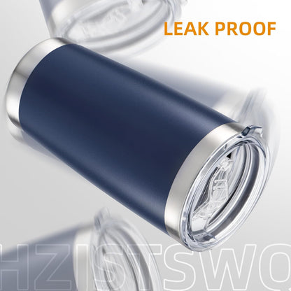 20 oz Tumbler with Lid Stainless Steel Insulated Tumblers, 1 Pack | Leak Proof Lid, Double Wall & Vacuum, Powder Coated, Fit Most Car Cup Holders, for Cold and Hot Drinks, Grey