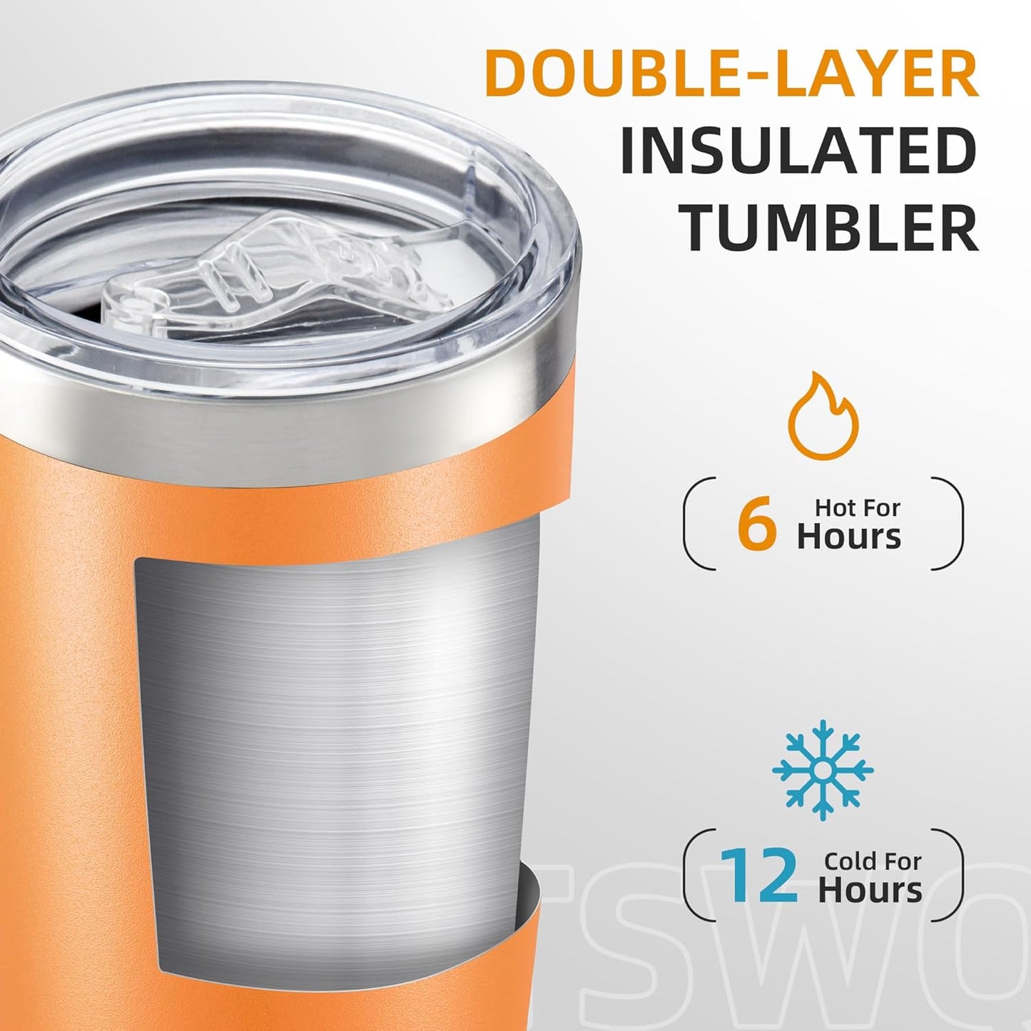 20 oz Tumbler with Lid Stainless Steel Insulated Tumblers, 1 Pack | Leak Proof Lid, Double Wall & Vacuum, Powder Coated, Fit Most Car Cup Holders, for Cold and Hot Drinks, Grey