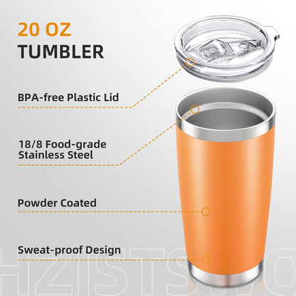 20 oz Tumbler with Lid Stainless Steel Insulated Tumblers, 1 Pack | Leak Proof Lid, Double Wall & Vacuum, Powder Coated, Fit Most Car Cup Holders, for Cold and Hot Drinks, Grey