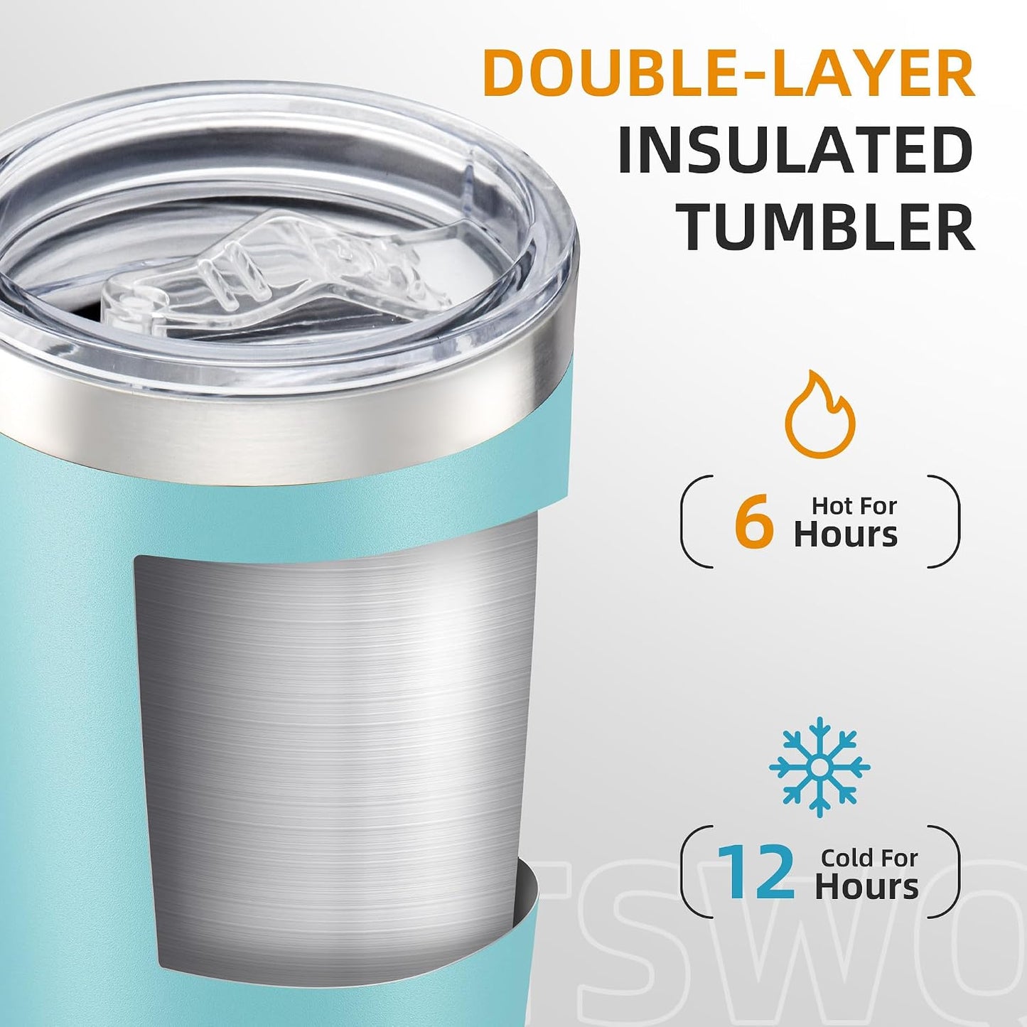 20 oz Tumbler with Lid Stainless Steel Insulated Tumblers, 1 Pack | Leak Proof Lid, Double Wall & Vacuum, Powder Coated, Fit Most Car Cup Holders, for Cold and Hot Drinks, Grey