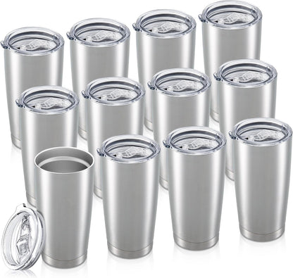 20 oz Tumbler with Lid Stainless Steel Insulated Tumblers, 1 Pack | Leak Proof Lid, Double Wall & Vacuum, Powder Coated, Fit Most Car Cup Holders, for Cold and Hot Drinks, Grey