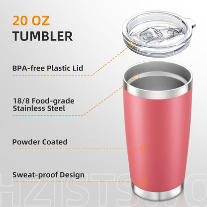 20 oz Tumbler with Lid Stainless Steel Insulated Tumblers, 1 Pack | Leak Proof Lid, Double Wall & Vacuum, Powder Coated, Fit Most Car Cup Holders, for Cold and Hot Drinks, Grey