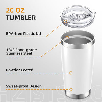 20 oz Tumbler with Lid Stainless Steel Insulated Tumblers, 1 Pack | Leak Proof Lid, Double Wall & Vacuum, Powder Coated, Fit Most Car Cup Holders, for Cold and Hot Drinks, Grey
