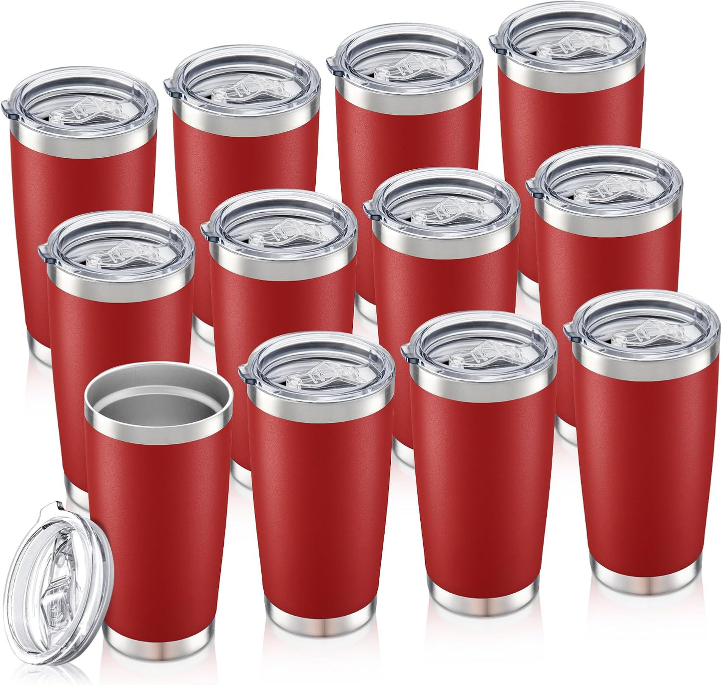 20 oz Tumbler with Lid Stainless Steel Insulated Tumblers, 1 Pack | Leak Proof Lid, Double Wall & Vacuum, Powder Coated, Fit Most Car Cup Holders, for Cold and Hot Drinks, Grey