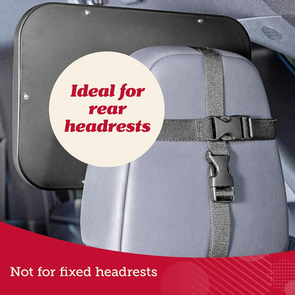 Baby Car Mirror - Secure Headrest Mount for Rear-Facing Seat Mirror - Shatter-Resistant Glass for Clear Infant View - Newborn Car Seat Accessory & Baby Essentials - Large, Black
