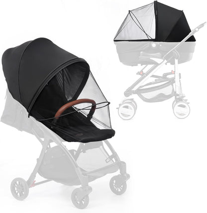 2-in-1 Stroller Cover UPF 50+ Sun Shade & Mosquito Net 3D Canopy