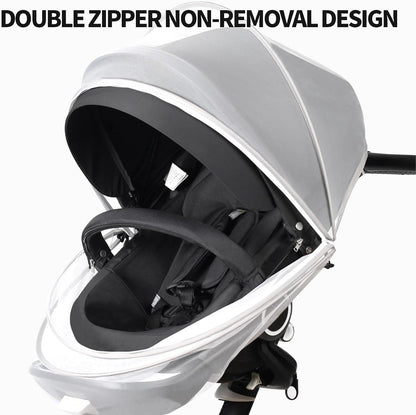 2-in-1 Stroller Cover UPF 50+ Sun Shade & Mosquito Net 3D Canopy