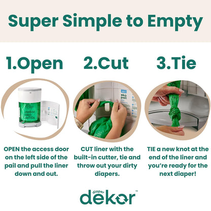 MINI Refills, 2 Count | ONLY Eco-Friendly Diaper Pail Refills Made With 70% Recycled Materials | Quicker, Easier & More Cost Effective than Trash Bags | Unscented