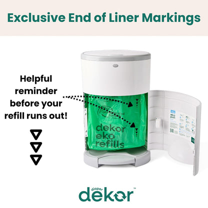 MINI Refills, 2 Count | ONLY Eco-Friendly Diaper Pail Refills Made With 70% Recycled Materials | Quicker, Easier & More Cost Effective than Trash Bags | Unscented