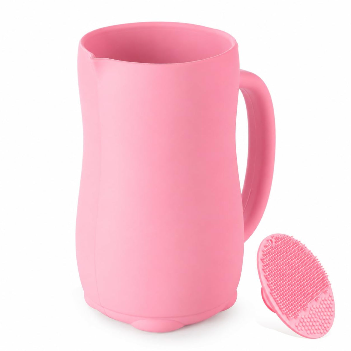 Baby Bath Rinse Cup, Bath Cup for rinsing Hair,The Silicone Material is Soft and Safe, a Good Choice for Baby Bath Products(Cat Beige)