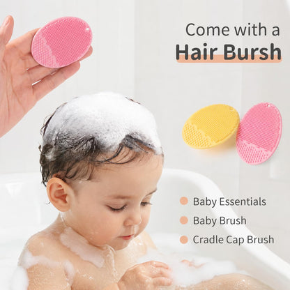 Baby Bath Rinse Cup, Bath Cup for rinsing Hair,The Silicone Material is Soft and Safe, a Good Choice for Baby Bath Products(Cat Beige)