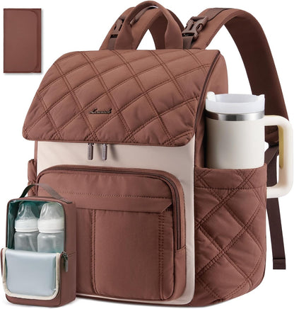 Diaper Bag Backpack With Large Capacity Cup Pocket