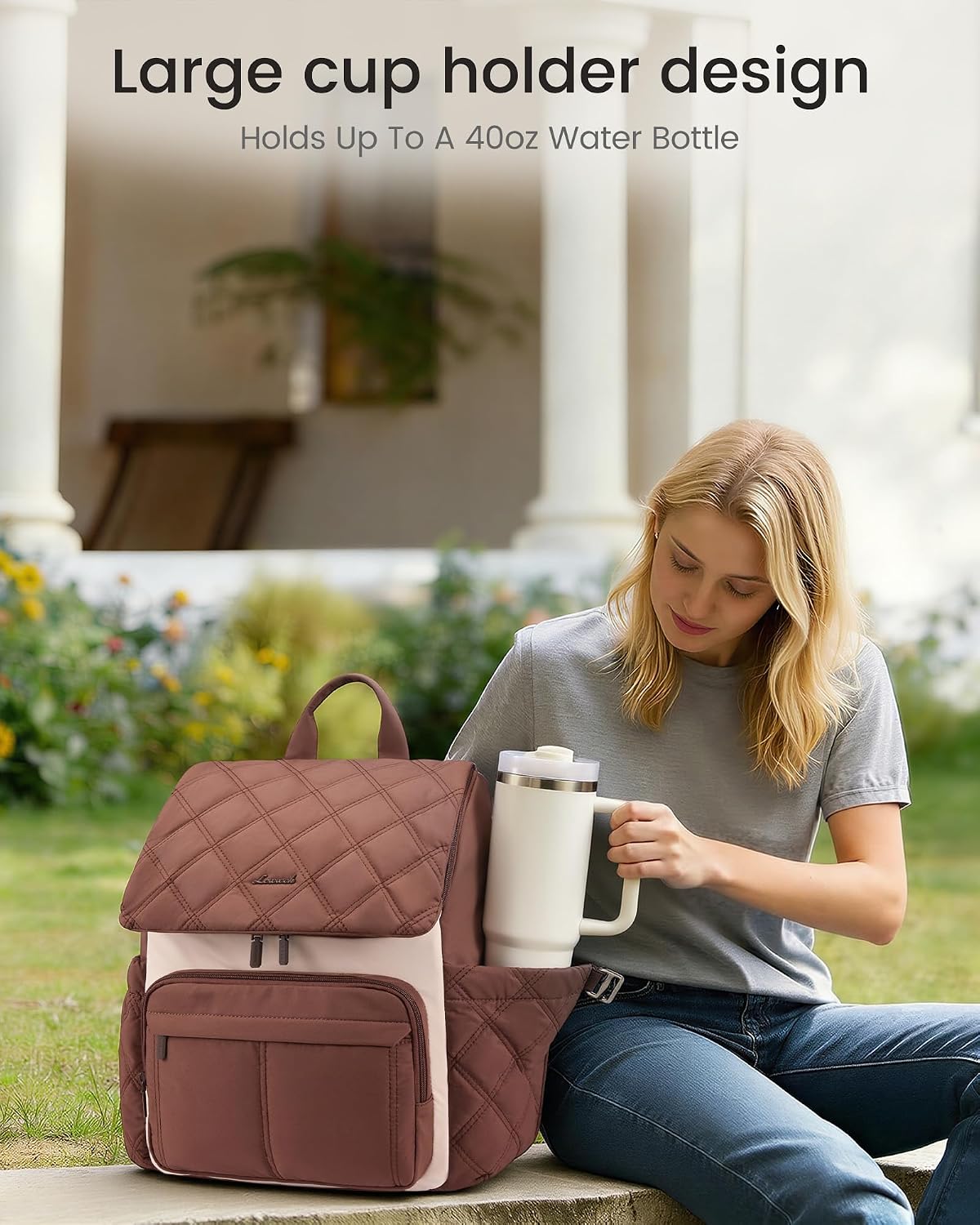 Diaper Bag Backpack With Large Capacity Cup Pocket