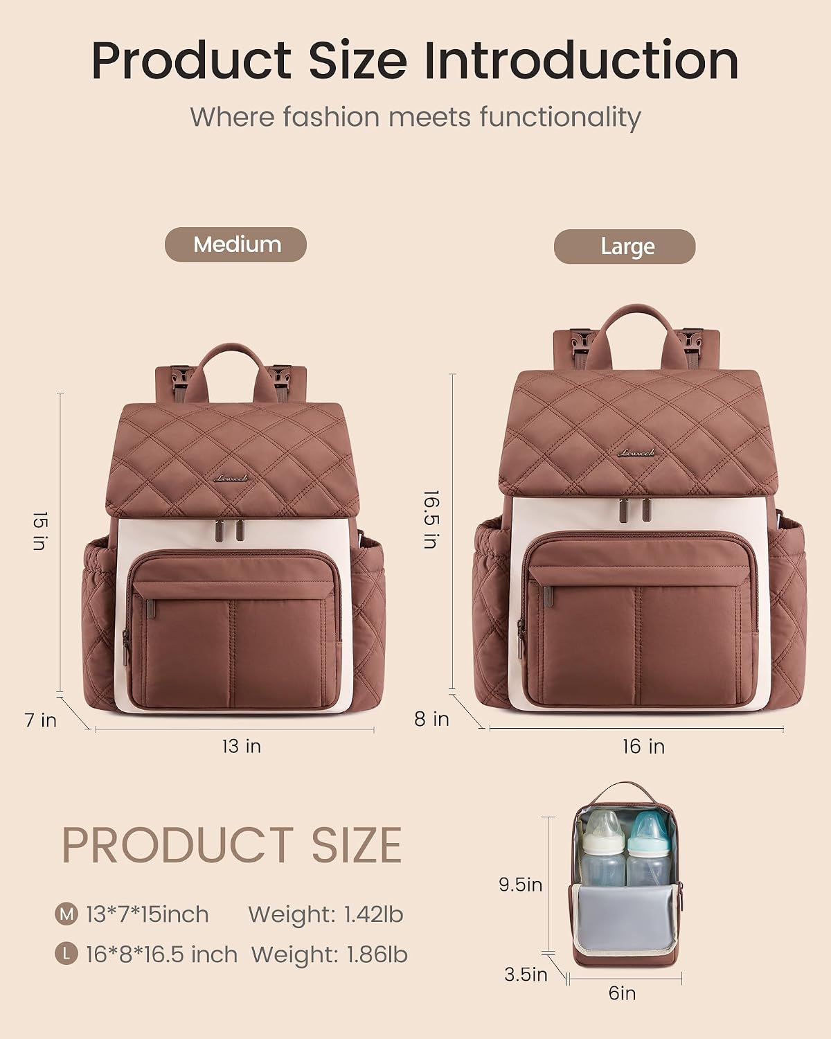 Diaper Bag Backpack With Large Capacity Cup Pocket
