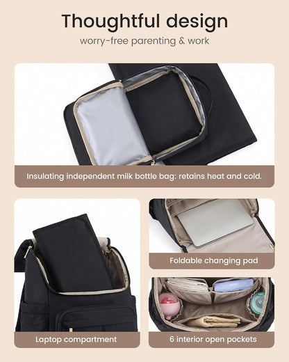 Diaper Bag Backpack With Large Capacity Cup Pocket
