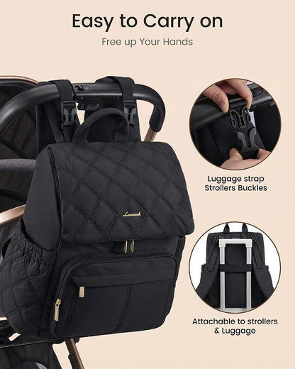 Diaper Bag Backpack With Large Capacity Cup Pocket