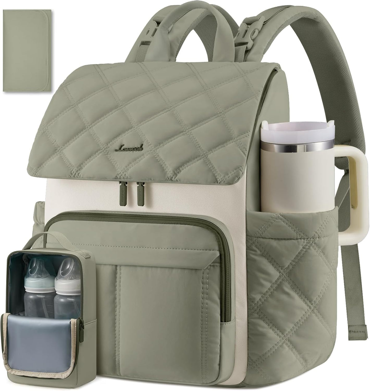 Diaper Bag Backpack With Large Capacity Cup Pocket