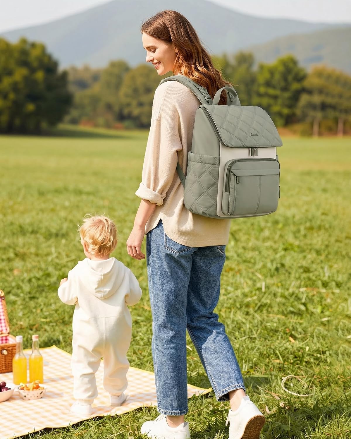 Diaper Bag Backpack With Large Capacity Cup Pocket