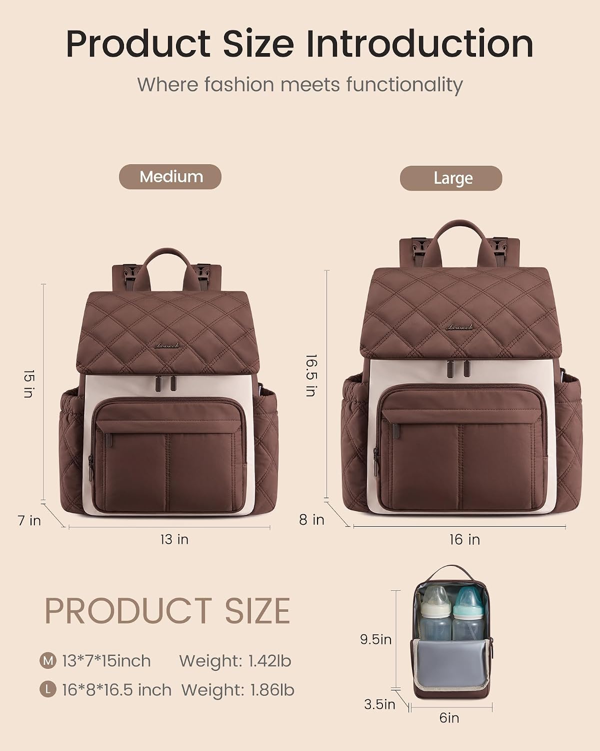 Diaper Bag Backpack With Large Capacity Cup Pocket